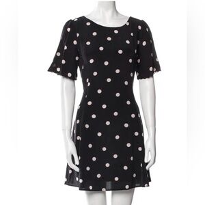 Sezane Silk Mini Dress with Polka Dots